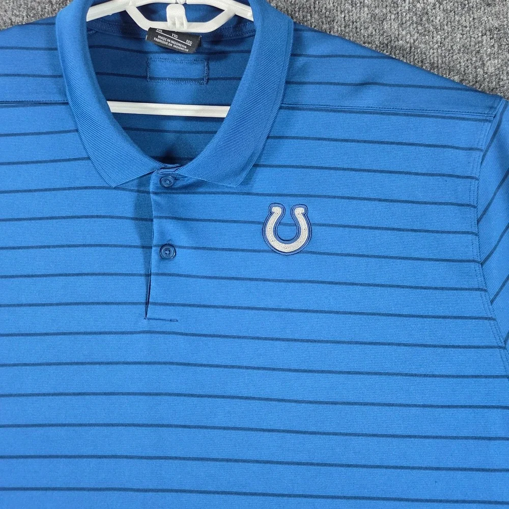 Nike NFL Colts Men's 2XL Dri-Fit Blue Short Sleeve Polo Shirt On Field
